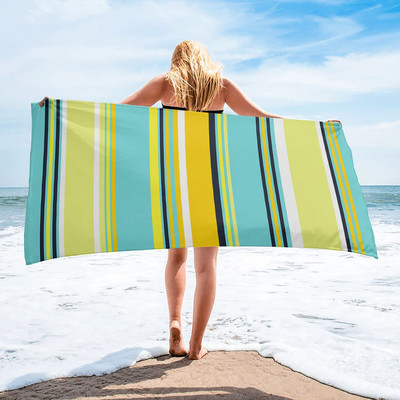 Vintage prugasti šareni ručnik za plažu Sportski brzo sušeći ručnik od mikrofibre Deka za plažu za odrasle, djecu Deka za piknik na otvorenom