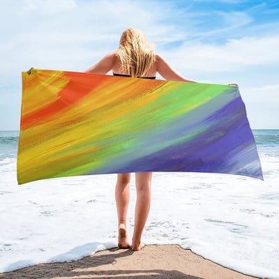 Vintage prugasti šareni ručnik za plažu Sportski brzo sušeći ručnik od mikrofibre Deka za plažu za odrasle, djecu Deka za piknik na otvorenom