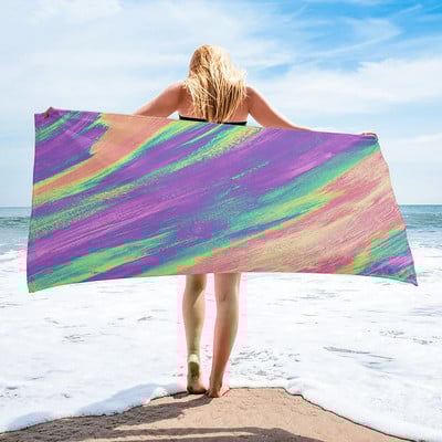 Vintage prugasti šareni ručnik za plažu Sportski brzo sušeći ručnik od mikrofibre Deka za plažu za odrasle, djecu Deka za piknik na otvorenom