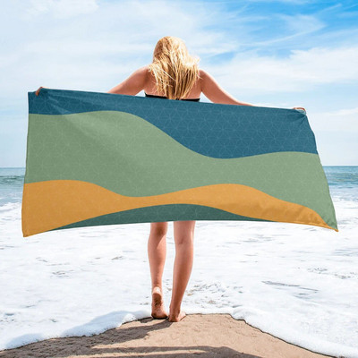 Vintage prugasti šareni ručnik za plažu Sportski brzo sušeći ručnik od mikrofibre Deka za plažu za odrasle, djecu Deka za piknik na otvorenom