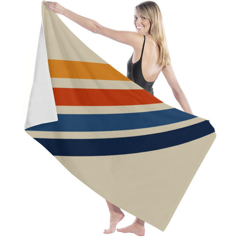 Vintage prugasti šareni ručnik za plažu Sportski brzo sušeći ručnik od mikrofibre Deka za plažu za odrasle, djecu Deka za piknik na otvorenom
