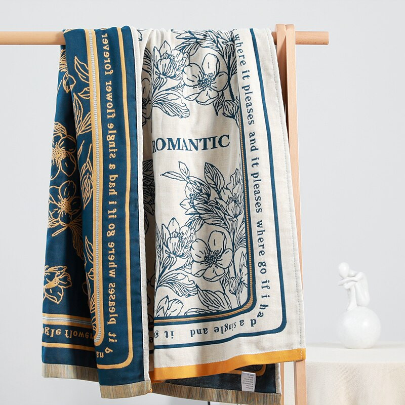 100% bumbac prosop de baie din tifon cu cinci straturi model de broderie de flori prosop absorbant de baie prosoape de mână acasă prosop de plajă