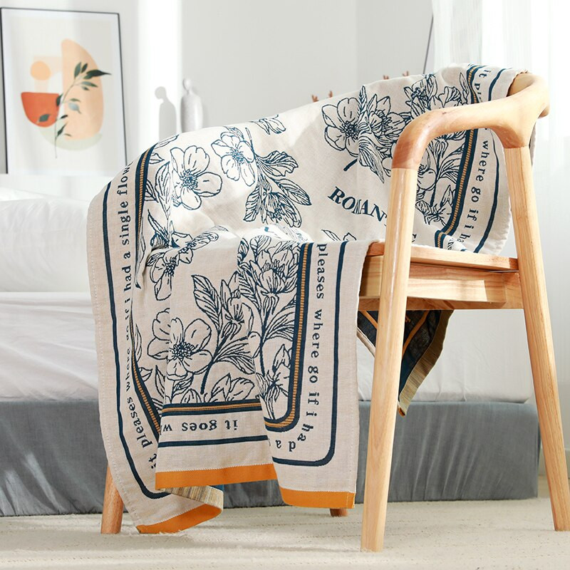 100% bumbac prosop de baie din tifon cu cinci straturi model de broderie de flori prosop absorbant de baie prosoape de mână acasă prosop de plajă