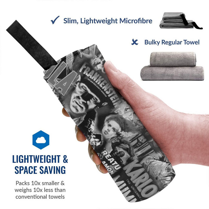 Szörnyfilmek – fekete-fehér, gyorsszáraz törölközős edzőterem sportfürdő, hordozható San Diego City San Diego Skyline San Diego California