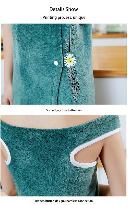 Animacinių filmų „Coral Velvet“ vonios rankšluosčių rinkinys Muiluotas greitai džiūstantis rankšluostis suaugusiems su dirželiu Buitinės vonios rankšluosčių suknelės Vonios kambario priedai