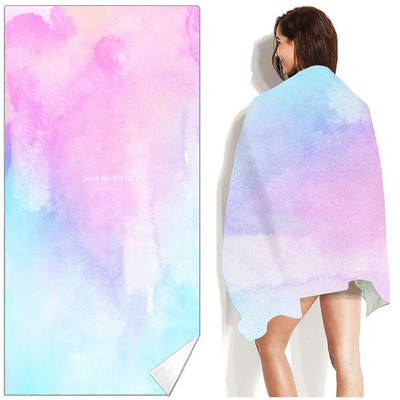 Fashion Color nyakkendőfestékkel tervezett fürdőlepedő a gyors száradásért és felszívódásért Családi fürdőszobai többfunkciós kültéri fürdőlepedő