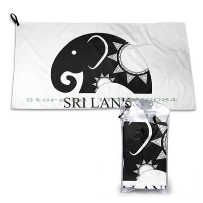 Sri Lanka Traditional Cute Elephant Quick Dry Towel Gym Sports Bath Portable Elephant Sri Lanka Cute Simple Black Traditional