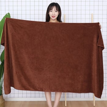 Едноцветна кърпа за баня от микрофибър Абсорбираща бързосъхнеща плажна хотелска пола за възрастни Мека удебелена кърпа за душ