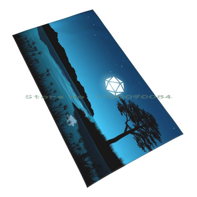Starry Night D20 Dice Lake Reflection asztali Rpg Térképek és tájak Gyorsszáraz Törölköző Tornaterem Sportfürdő Hordozható Judoka
