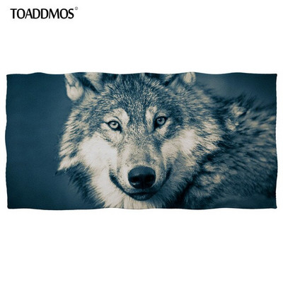 TOADDMOS Cool Wolf mintás arctörlő puha fürdőlepedő gyerekeknek felnőtteknek Arc haj gyorsan száradó törülköző Prémium mosogatórongy toalla playa