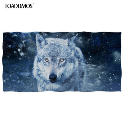 TOADDMOS Cool Wolf mintás arctörlő puha fürdőlepedő gyerekeknek felnőtteknek Arc haj gyorsan száradó törülköző Prémium mosogatórongy toalla playa