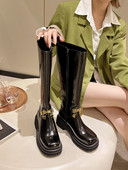 Női alkalmi csizma cipzárral és szalaggal