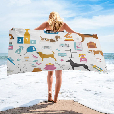 Κουβέρτα παραλίας με πετσέτες θαλάσσης Pug Yoga Quick Dry με πετσέτες από μικροΐνες για ενήλικες Παιδική κουβέρτα για υπαίθριο πικνίκ