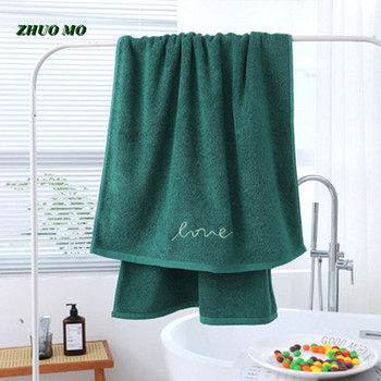 Бродирана кърпа за баня за двойка Баня за възрастни 100% памук Любовен подарък 70*140 см Домашна супер абсорбираща розово лилаво зелена кърпа