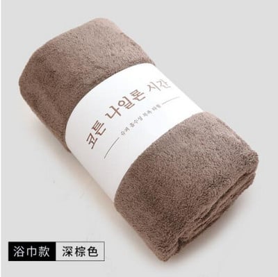 Szuper puha, tömör színű korall gyapjú fürdőlepedő, nedvszívó, gyorsan száradó szállodai fürdőlepedők, strandtörölközők