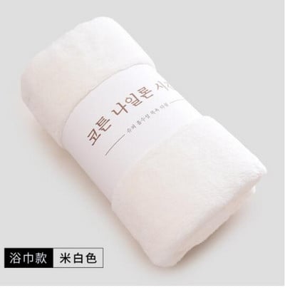 Szuper puha, tömör színű korall gyapjú fürdőlepedő, nedvszívó, gyorsan száradó szállodai fürdőlepedők, strandtörölközők