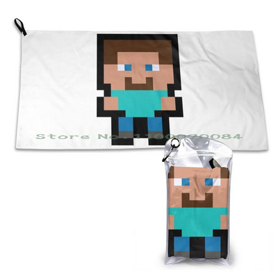 Pixel Steve; Quick Dry Towel Gym Sports Bath Portable Mine Mc Steve Steve Χαρακτήρας Microsoft Notch Mojang Pc 8bit Pixel Art