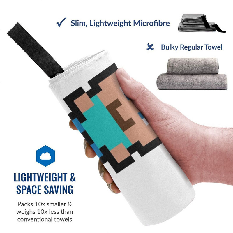 Pixel Steve? Gyorsszáraz Törölköző Tornaterem Sportfürdő Hordozható Mine Mc Steve Steve Karakter Microsoft Notch Mojang Pc 8bit Pixel Art