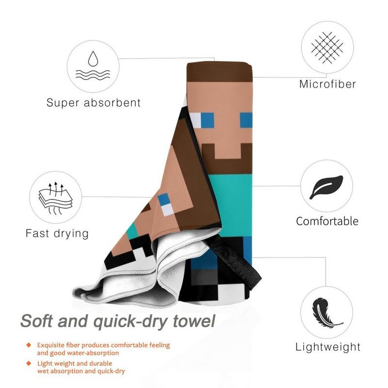 Pixel Steve? Gyorsszáraz Törölköző Tornaterem Sportfürdő Hordozható Mine Mc Steve Steve Karakter Microsoft Notch Mojang Pc 8bit Pixel Art