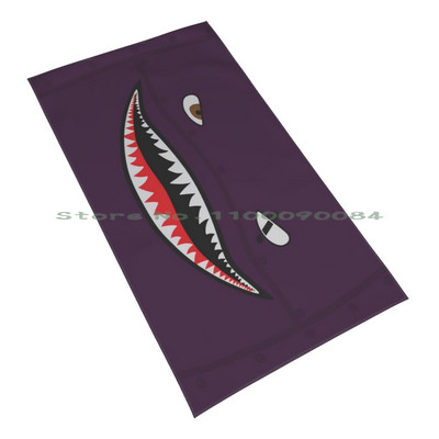 Purple Spitfire Shark Бързосъхнеща кърпа Фитнес зала Спортна баня Преносим Shark Fighter Plane Ww2 Spitfire Teeth Mouth Soft