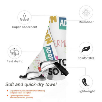 Fine Line Songs Quick Dry Towel Gym Sports Bath Portable Mask White Air Μαλακό ιδρώτα-απορροφητικό και γρήγορο στέγνωμα Άνετη τσέπη