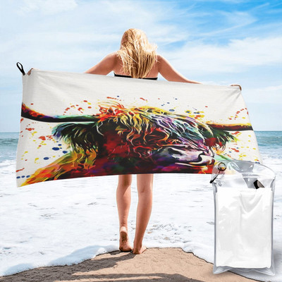 Hailendas govs akvareļa mākslas darbs 1 pludmales vannas dvieļi pārgājienu vannas dvielis vannas halāti liela izmēra vannas dvielis