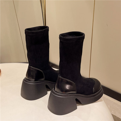 Cizme casual dama - cu toc gros