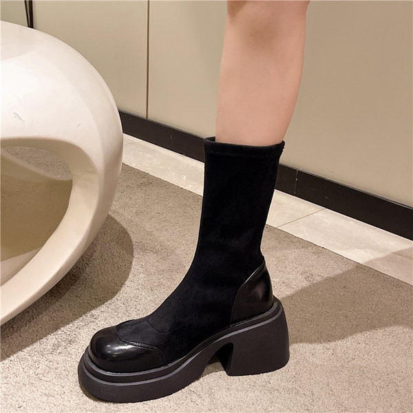 Cizme casual dama - cu toc gros