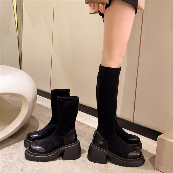 Cizme casual dama - cu toc gros