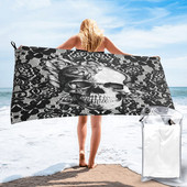 Gótikus csipke koponya strandtörölközők sport kis térfogatú mikroszálas törölközők fürdőszobai törölközők