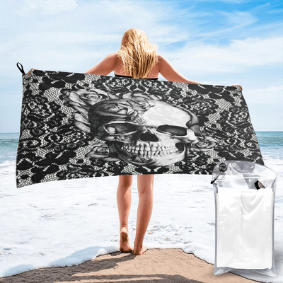 Gótikus csipke koponya strandtörölközők sport kis térfogatú mikroszálas törölközők fürdőszobai törölközők