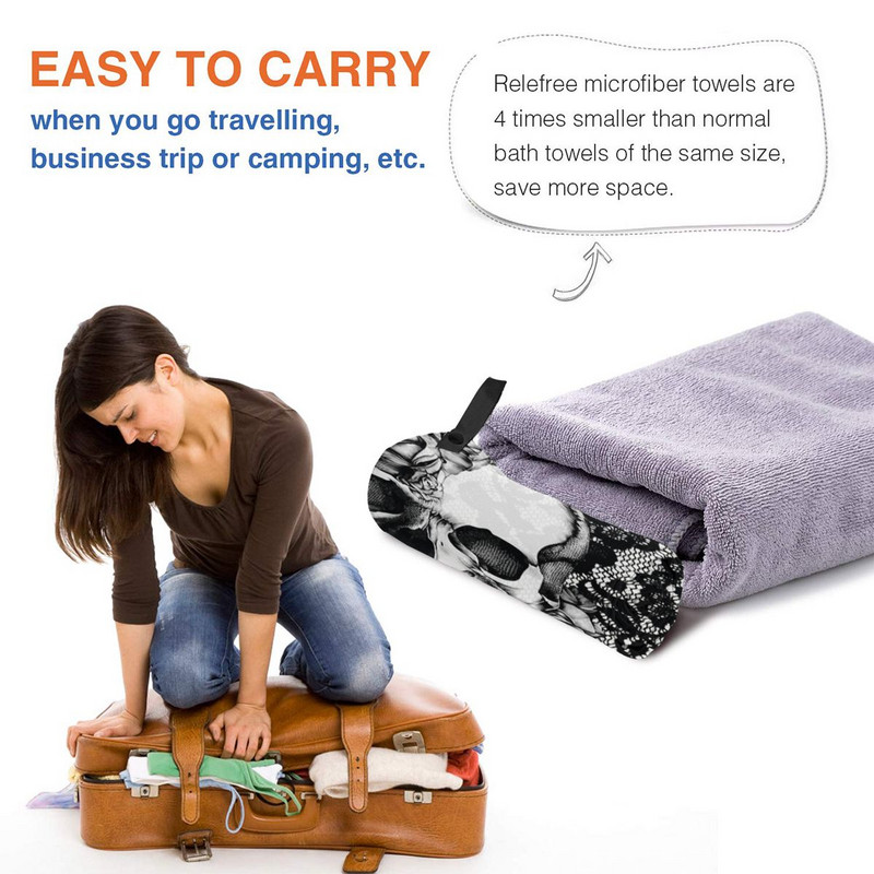 Gótikus csipke koponya strandtörölközők sport kis térfogatú mikroszálas törölközők fürdőszobai törölközők