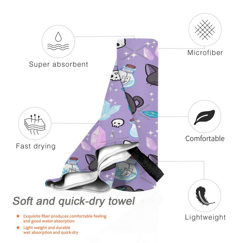 Herb Witch Nikury Strand fürdőlepedők Takaró Kis térfogatú luxus fürdőszobai készlet Gyorsan száradó hajtörölköző