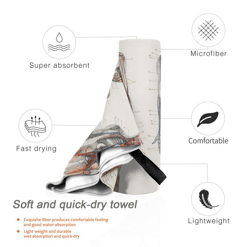 Az emberi vérerek és a szív- és érrendszer antik tudományos anatómiai illusztrációja (1898) Quick Dry Towel Gym