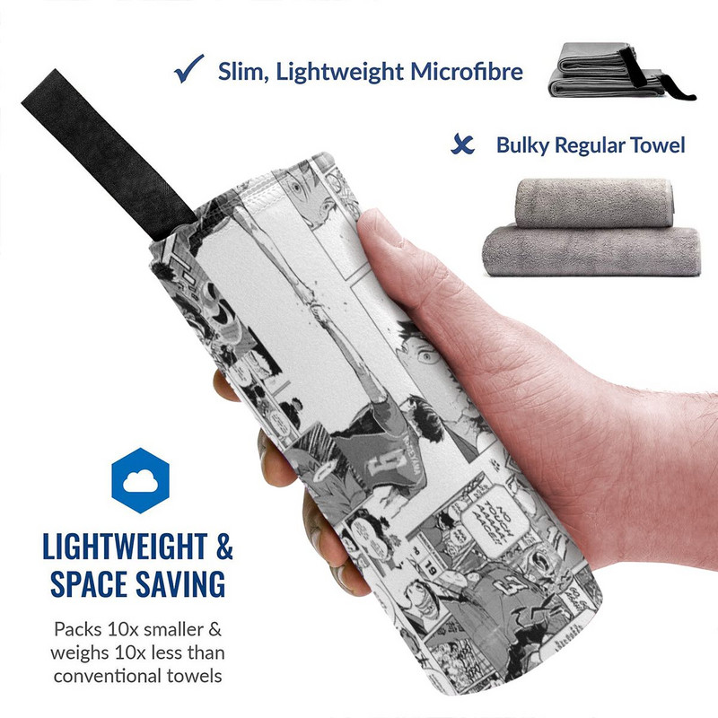 Haikyuu Manga Collage V2 paplūdimio vonios rankšluosčiai Bandanas mažo tūrio rankšluostis plaukams Rankšluostis vonios kambariui