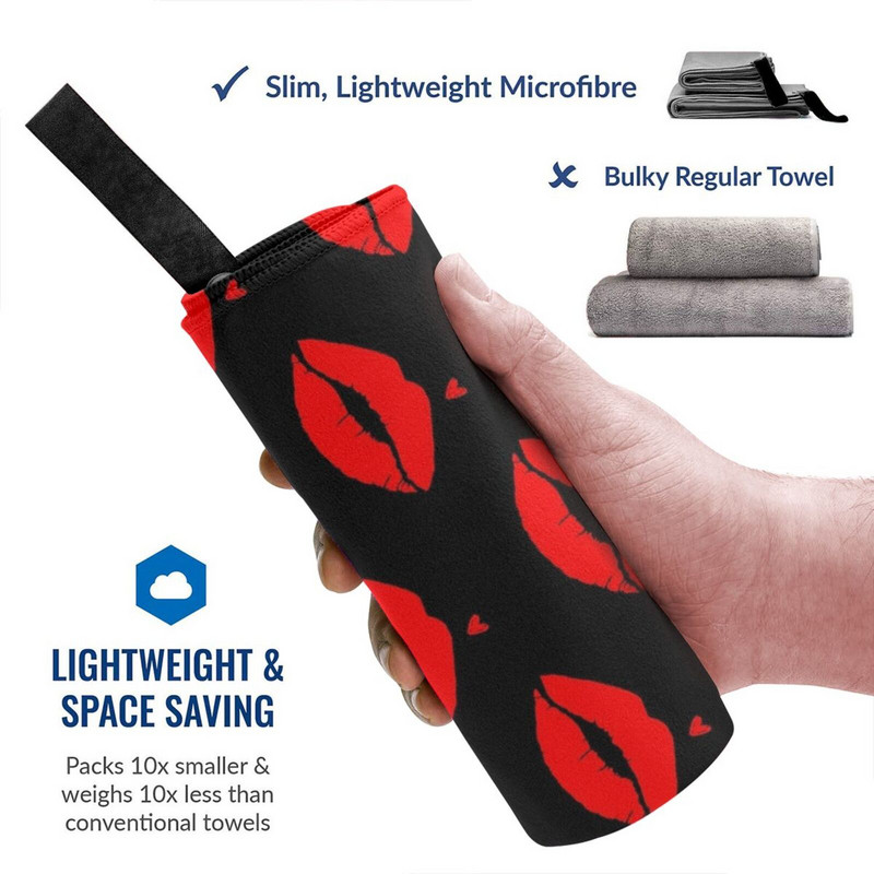 Ga Lips Buze roșii Prosop uscat rapid Sală de sport Baie portabilă Buddha Lotus Zendala Yoga Meditație Mandala Ommm Namaste Shavasana