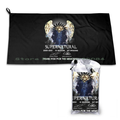 Supernatural Thank You For The Memories , Supernatural Signature Art , Supernatural Winchester Quick Dry Towel Gym Sports Bath