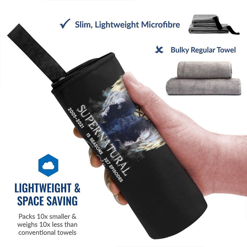 Supernatural Köszönöm az emlékeket , Supernatural Signature Art , Supernatural Winchester Quick Dry Towel Gym Sports Bath