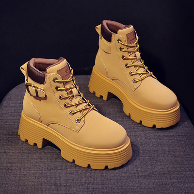 Cizme cu toc casual din piele ecologică pentru femei