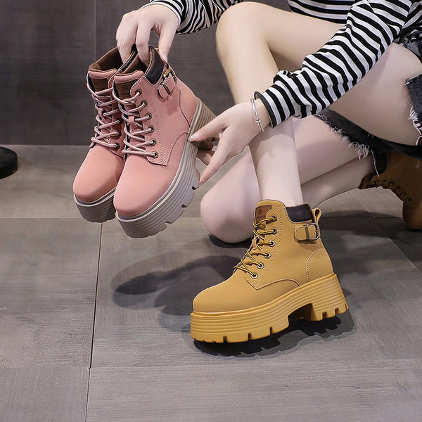 Cizme cu toc casual din piele ecologică pentru femei