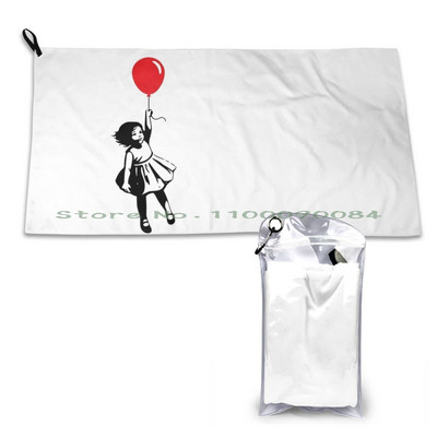 Banksy Balloon Girl Quick Dry Towel Gym Sports Bath Φορητό τρομπόνι μουσικό όργανο Idea Trombonist Orchestra Band Brass