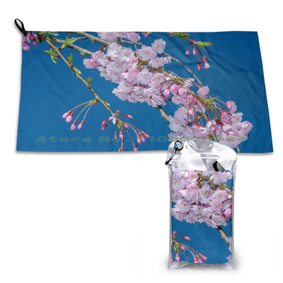 Flowering Cherry Blossoms Quick Dry Towel Gym Sports Bath Portable Phoenix Phenix Bird Rising From The Flames Mythology Fire