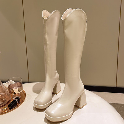 Női hétköznapi cipzáras sarkú csizma