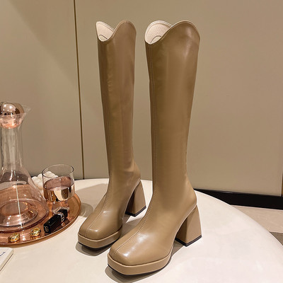 Női hétköznapi cipzáras sarkú csizma