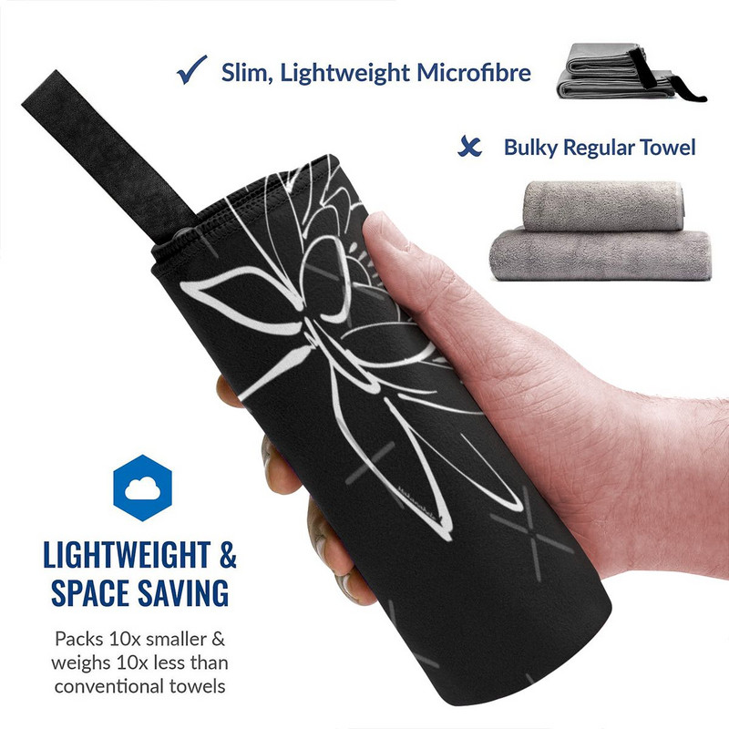 Lótuszvirág kalligráfia fehér strand fürdőlepedők bandana fürdőlepedők fürdőköpeny nőknek gyerek fürdőlepedő