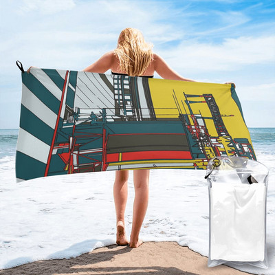 London Építőipari illusztráció Strand törölközők Fürdőköpenyek Kis térfogatú baba fürdőlepedők Strandtörölközők nagyoknak