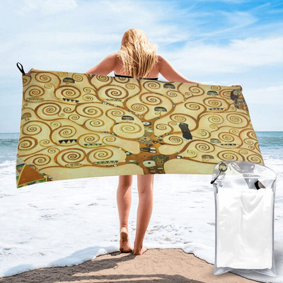 Gustav Klimt Az élet fája 1 Strand fürdőlepedők Fürdőkád könnyű súly Szuperfinom szálas fürdőköpeny női zuhany