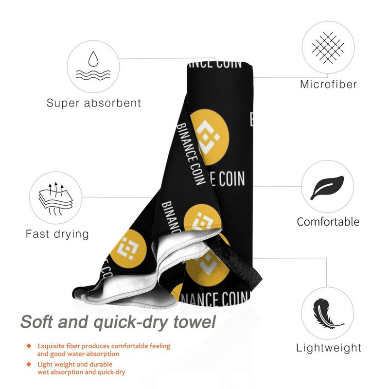 Binance Coin Cryptocurrency Gyorsszáraz Törülköző Tornaterem Sportfürdő Hordozható Maszkok Tesla Band Galaxy Tesla Band Stuff Tesla Band