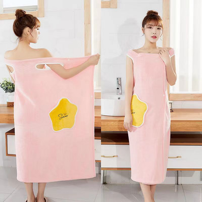 Set de prosoape de baie din catifea Coral de desene animate Prosop cu uscare rapida cu sapun Curea pentru adulti Prosop de baie de uz casnic Rochii Accesorii de baie