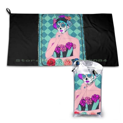 Day Of The Dead Dia De Los Muertos Lady Quick Dry Towel Gym Sports Bath Portable Tifinagh Kabyle Amazigh Berber Αλγερία Τυνησία